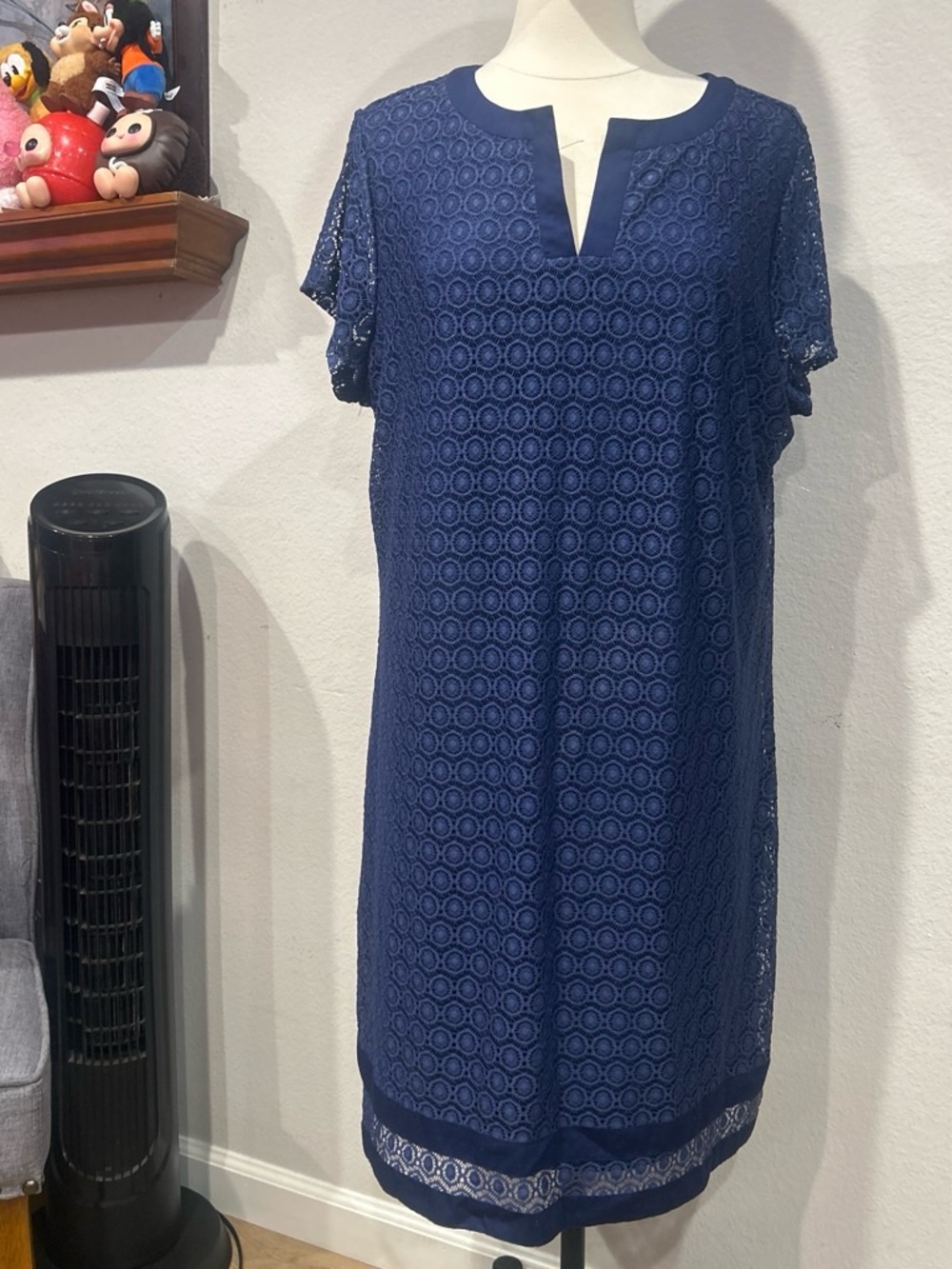 Isaac Mizrahi Navy Blue Dress Top